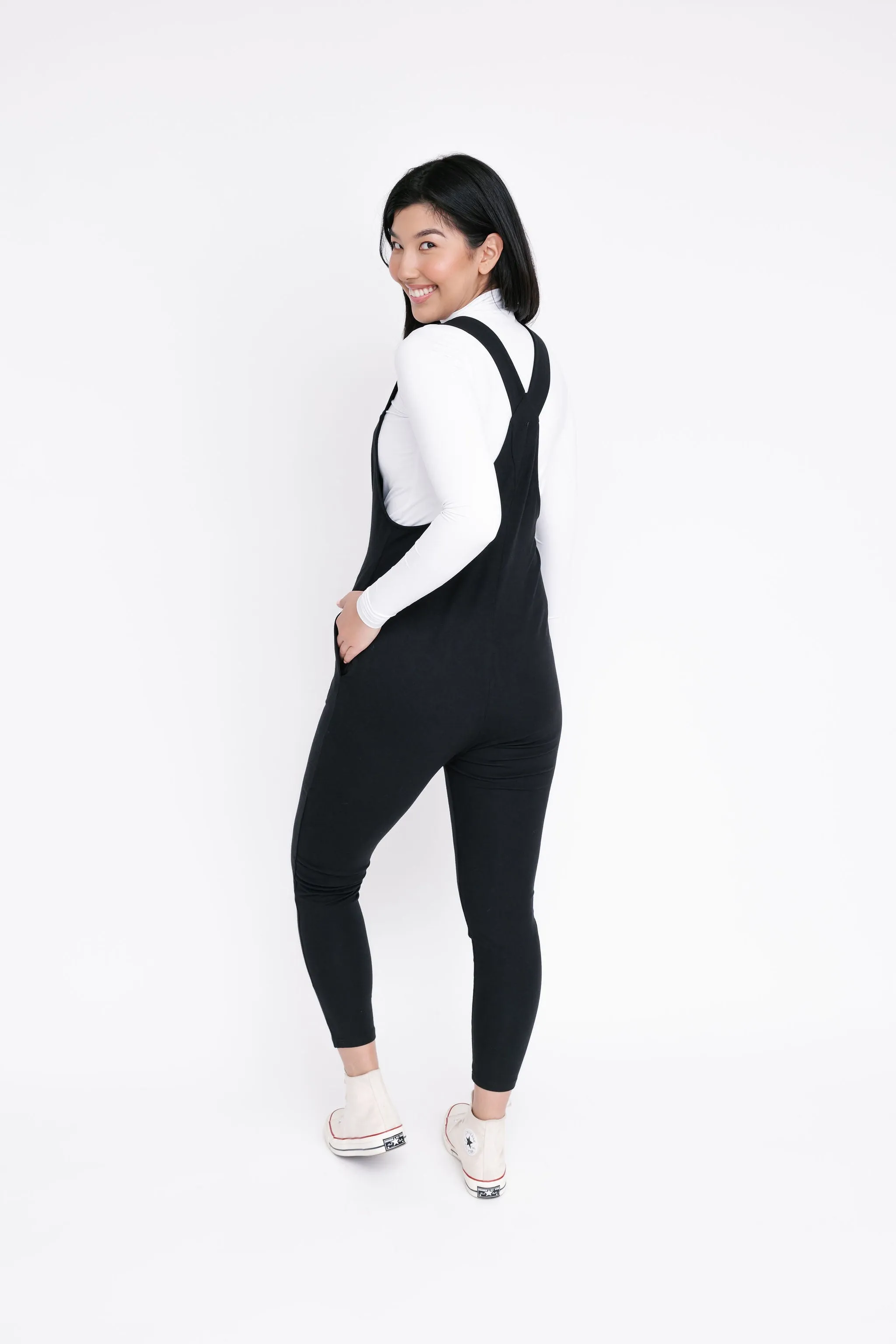 Romperalls in Midnight Black