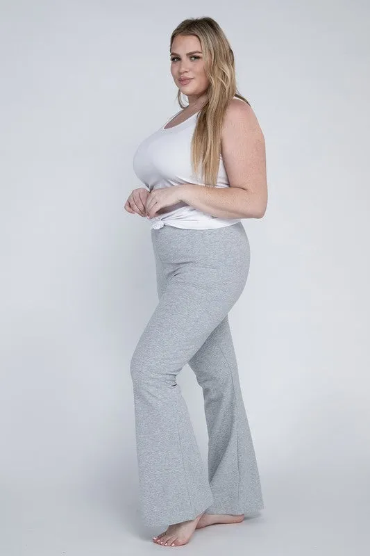 Rosa Curvy Plus Flare Bottoms - High Rise, Stretch Fabric, Full Length