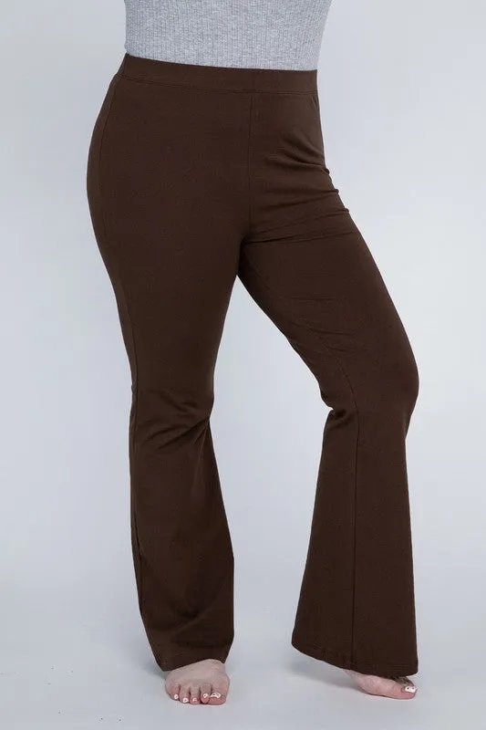 Rosa Curvy Plus Flare Bottoms - High Rise, Stretch Fabric, Full Length