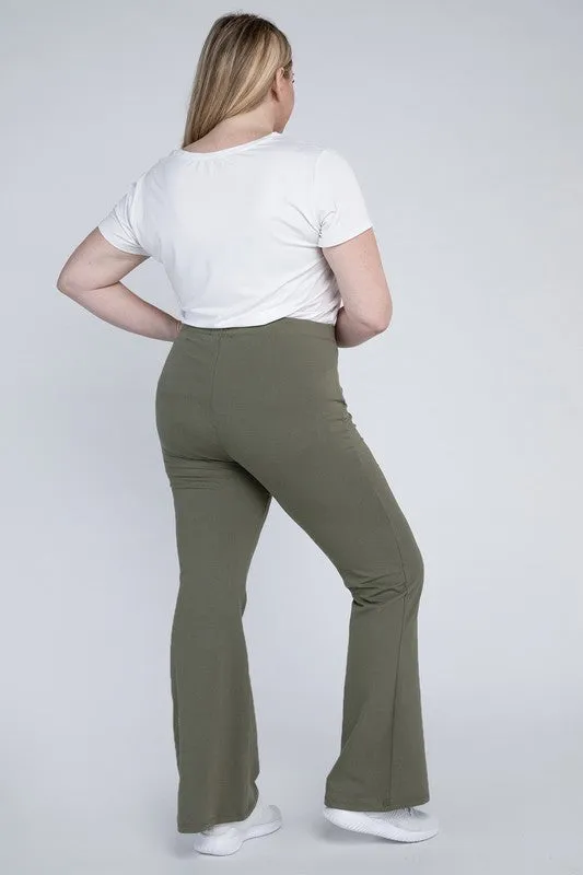 Rosa Curvy Plus Flare Bottoms - High Rise, Stretch Fabric, Full Length
