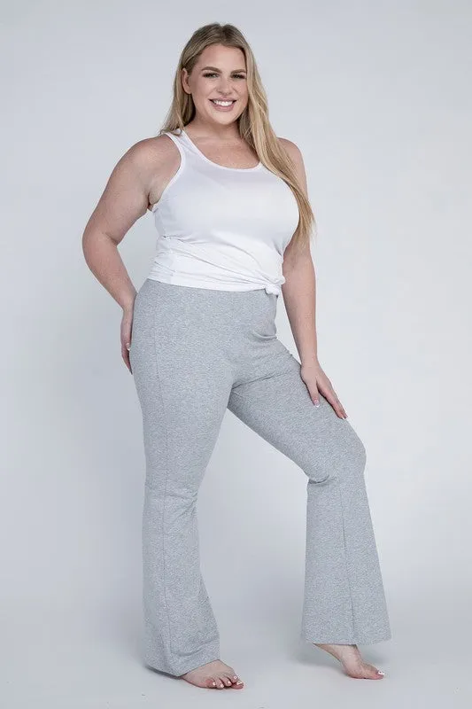 Rosa Curvy Plus Flare Bottoms - High Rise, Stretch Fabric, Full Length