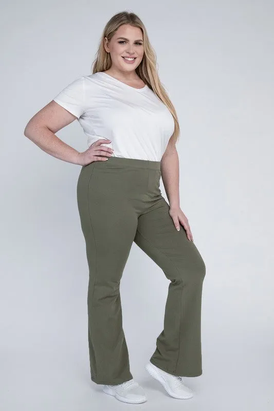 Rosa Curvy Plus Flare Bottoms - High Rise, Stretch Fabric, Full Length