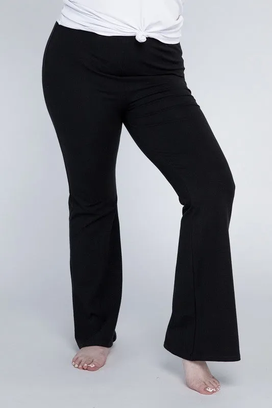 Rosa Curvy Plus Flare Bottoms - High Rise, Stretch Fabric, Full Length