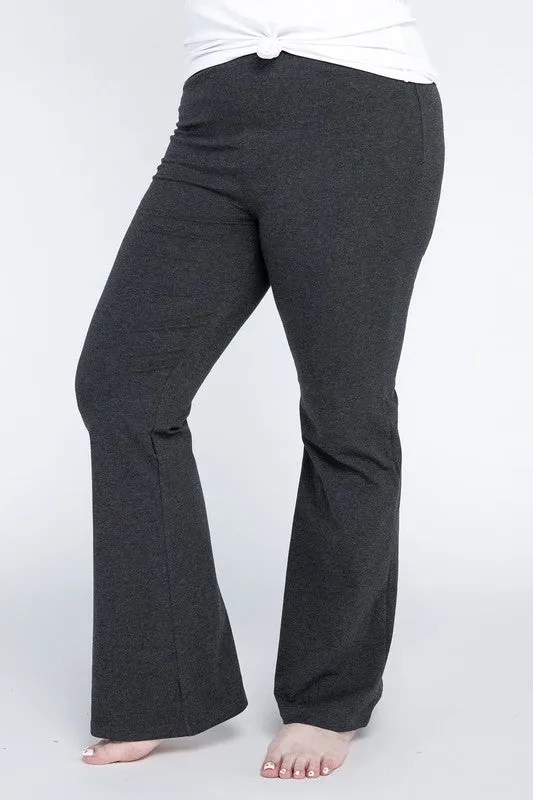 Rosa Curvy Plus Flare Bottoms - High Rise, Stretch Fabric, Full Length