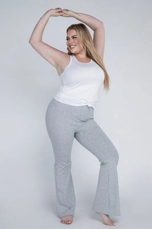Rosa Curvy Plus Flare Bottoms - High Rise, Stretch Fabric, Full Length