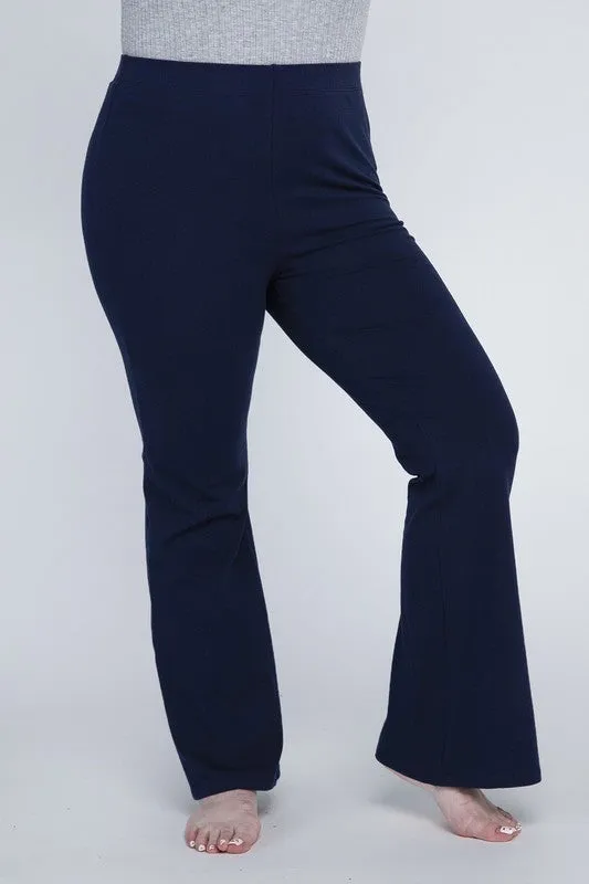 Rosa Curvy Plus Flare Bottoms - High Rise, Stretch Fabric, Full Length