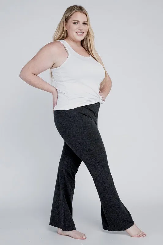 Rosa Curvy Plus Flare Bottoms - High Rise, Stretch Fabric, Full Length