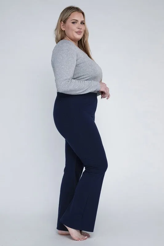 Rosa Curvy Plus Flare Bottoms - High Rise, Stretch Fabric, Full Length