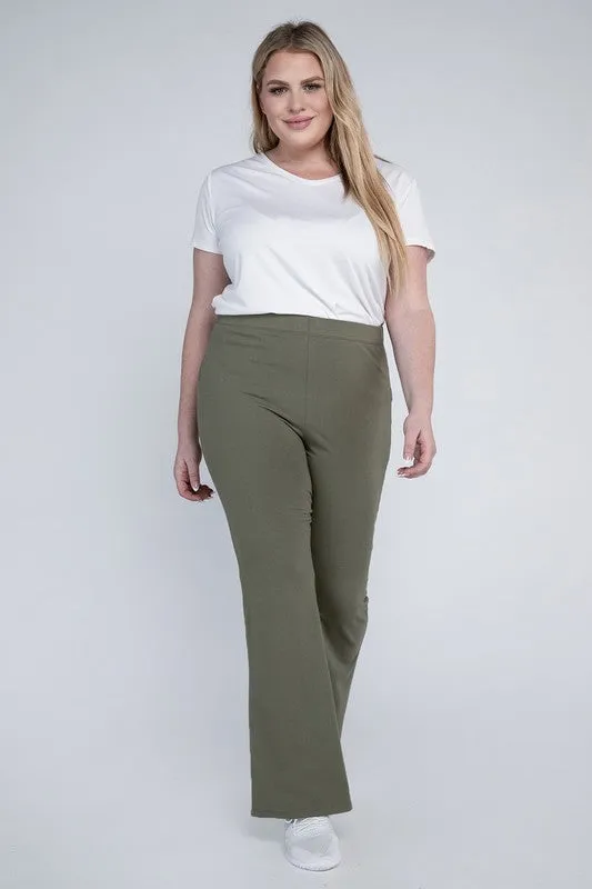 Rosa Curvy Plus Flare Bottoms - High Rise, Stretch Fabric, Full Length