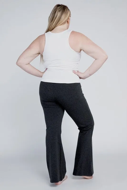 Rosa Curvy Plus Flare Bottoms - High Rise, Stretch Fabric, Full Length