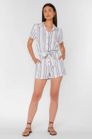 Rosalie Navy Stripe Romper