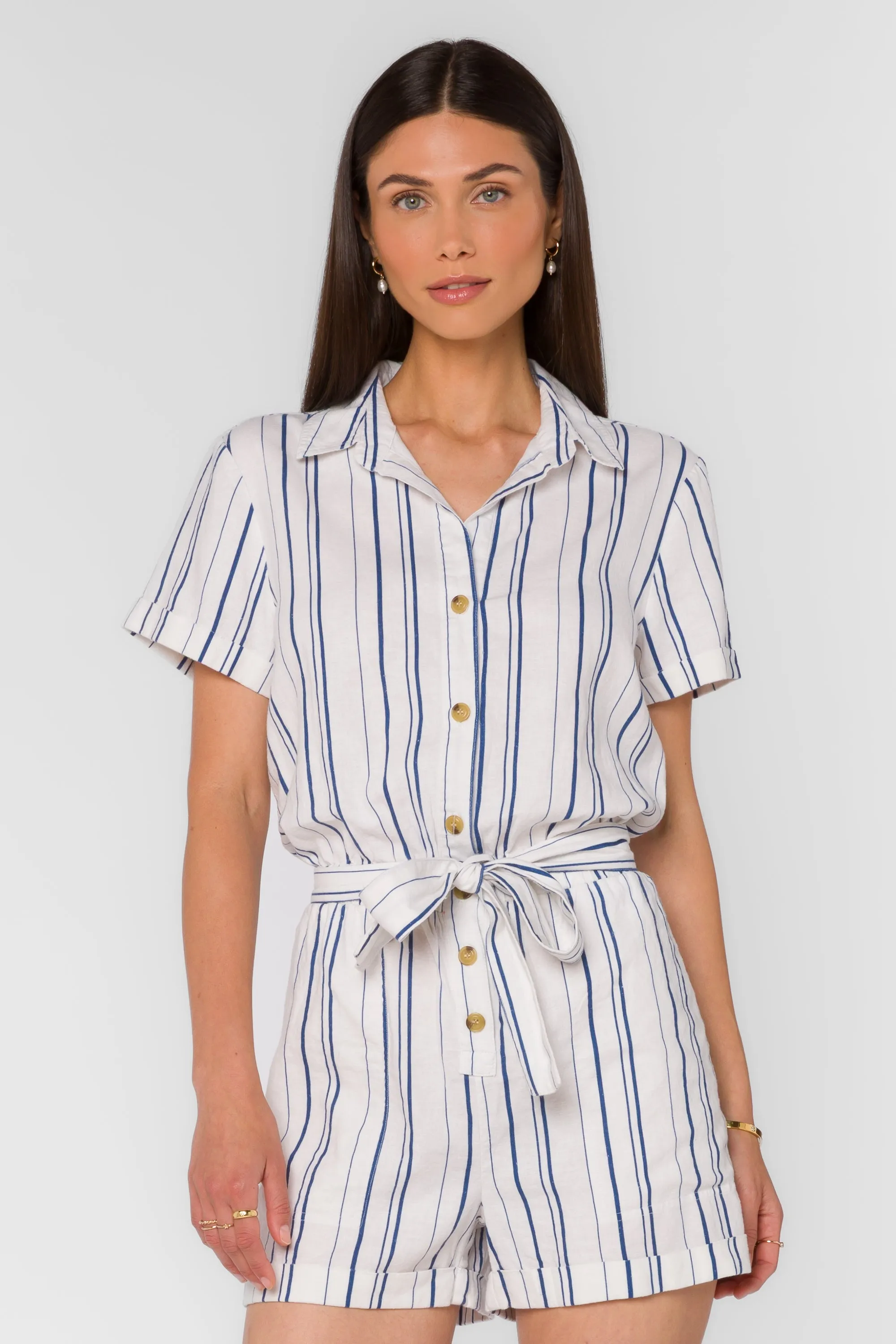 Rosalie Navy Stripe Romper