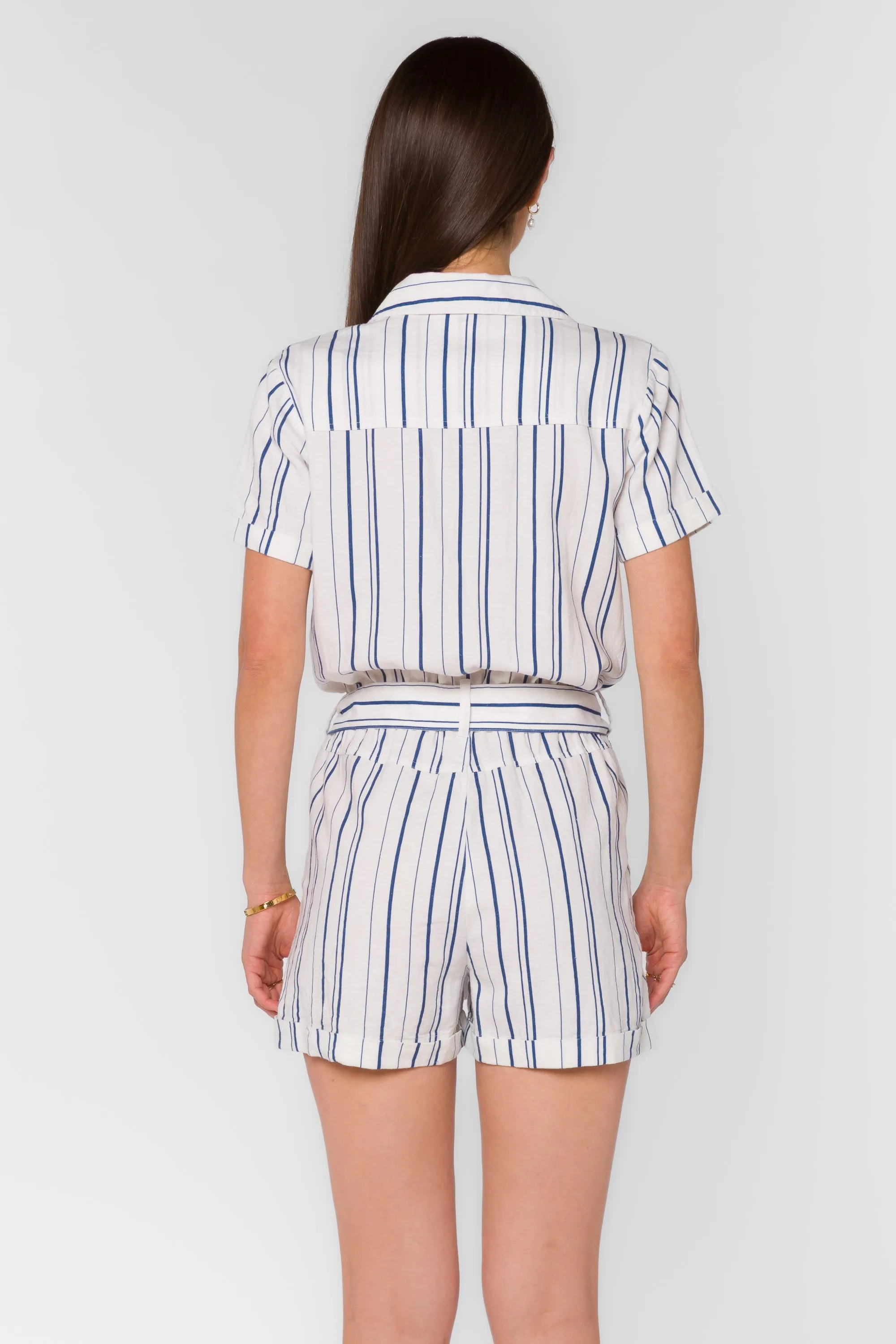 Rosalie Navy Stripe Romper