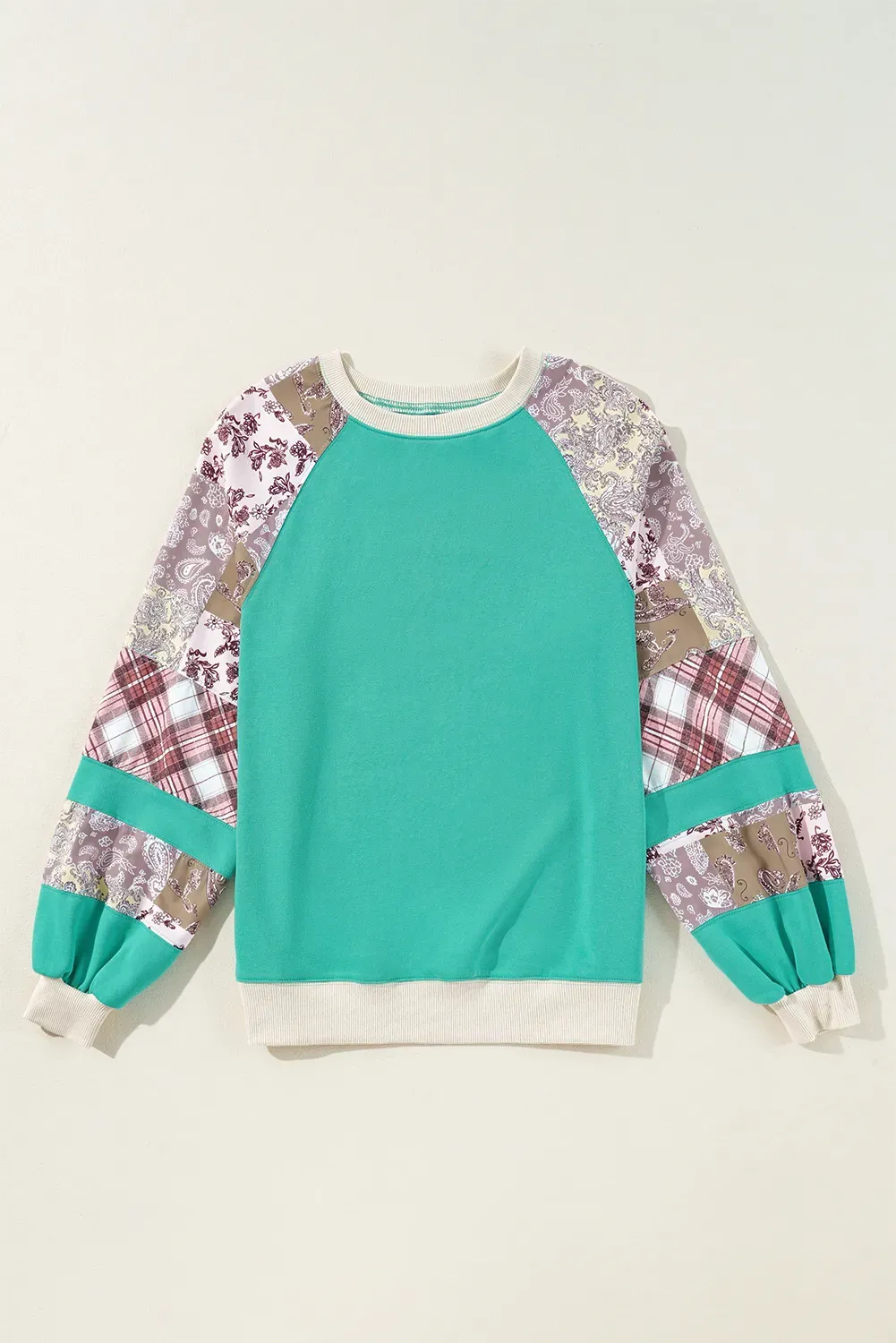 Rosemary Printed Round Neck Long Sleeve Blouse