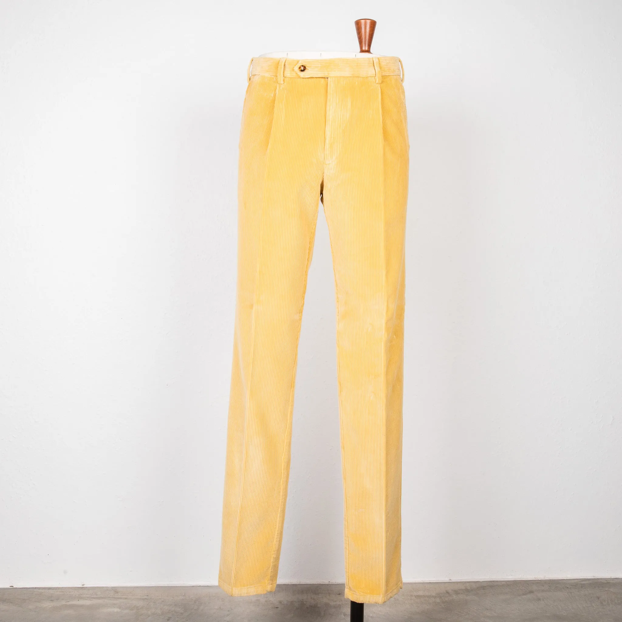 Rota Pantaloni High Rise Regular Fit 8-Wale Corduroy Giallo Toscano