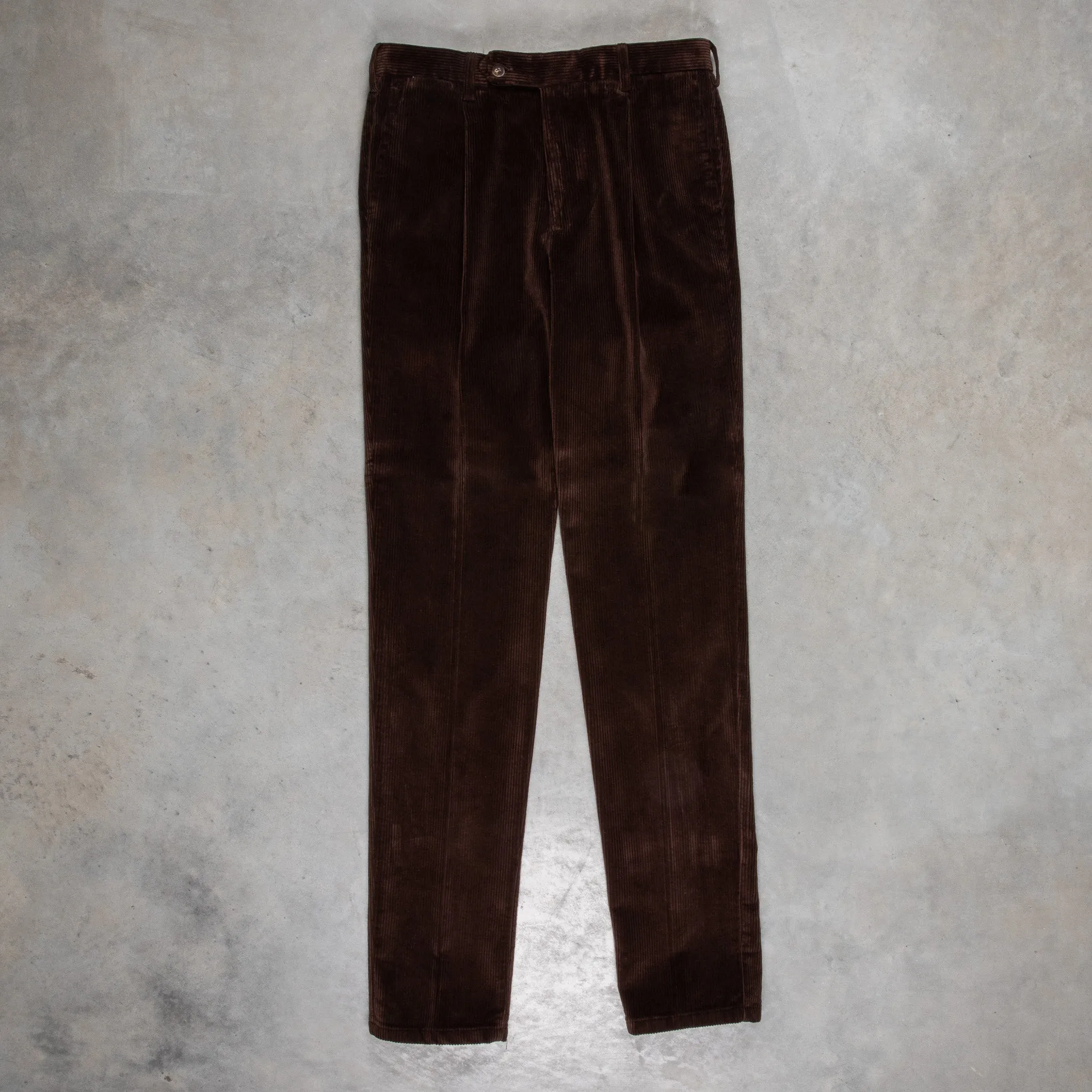 Rota Pantaloni High Rise Regular Fit 8-Wale Corduroy Marrone Scuro