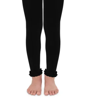 Ruffled Pima Cotton Footless Tights