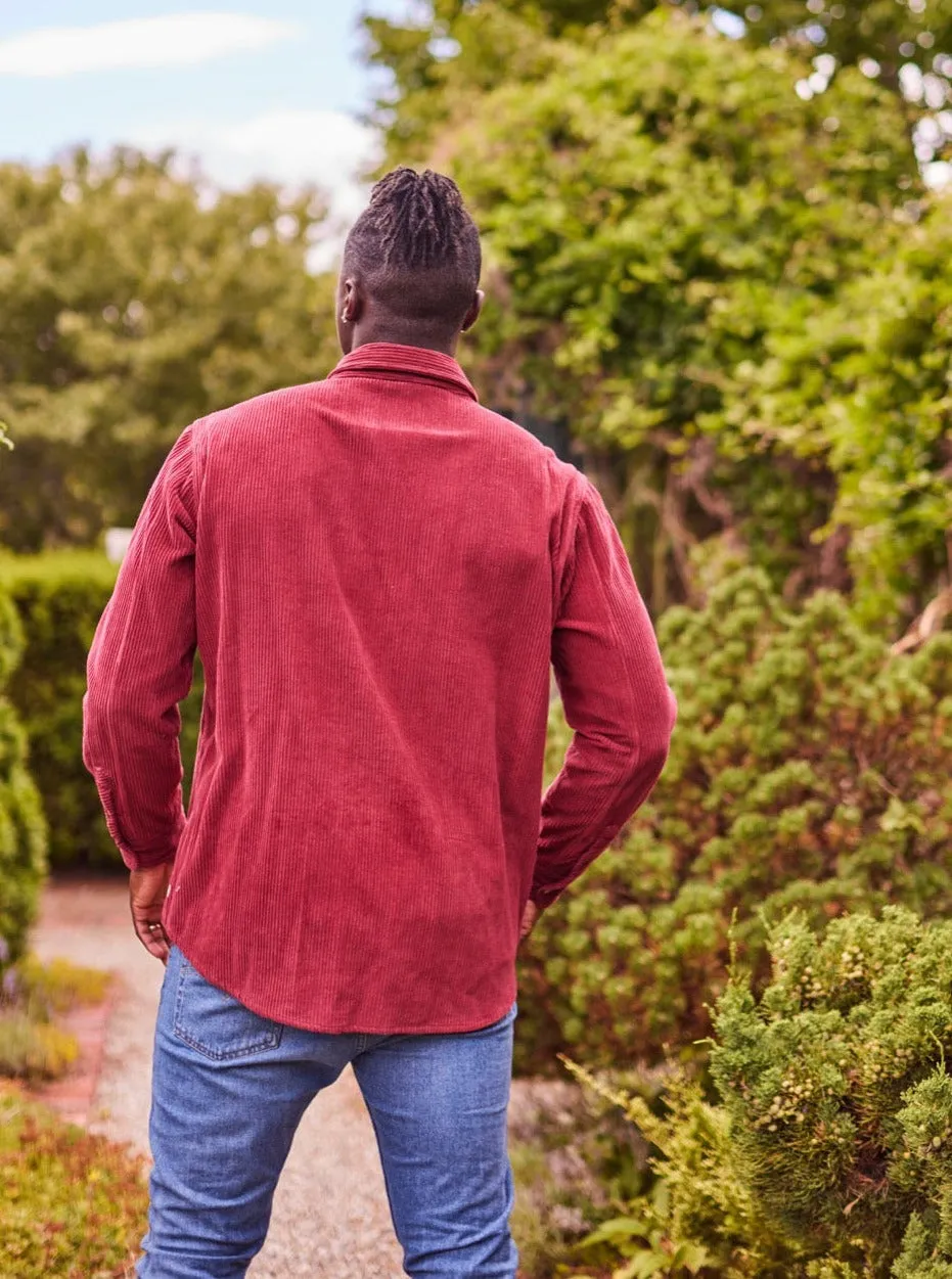 Rusty Red Corduroy Shirt Jacket