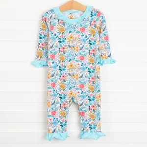 Rylie Romper, Aqua Floral