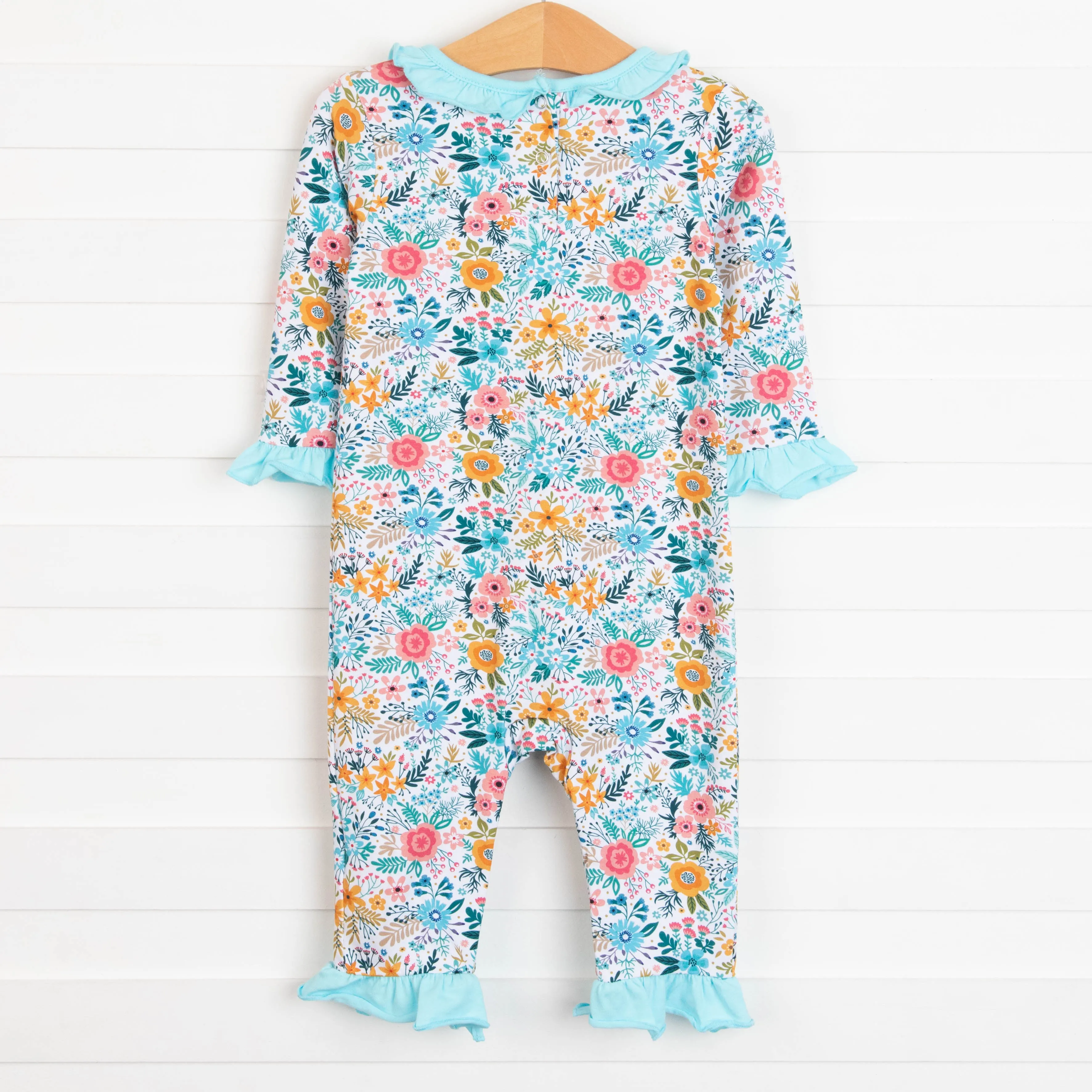 Rylie Romper, Aqua Floral