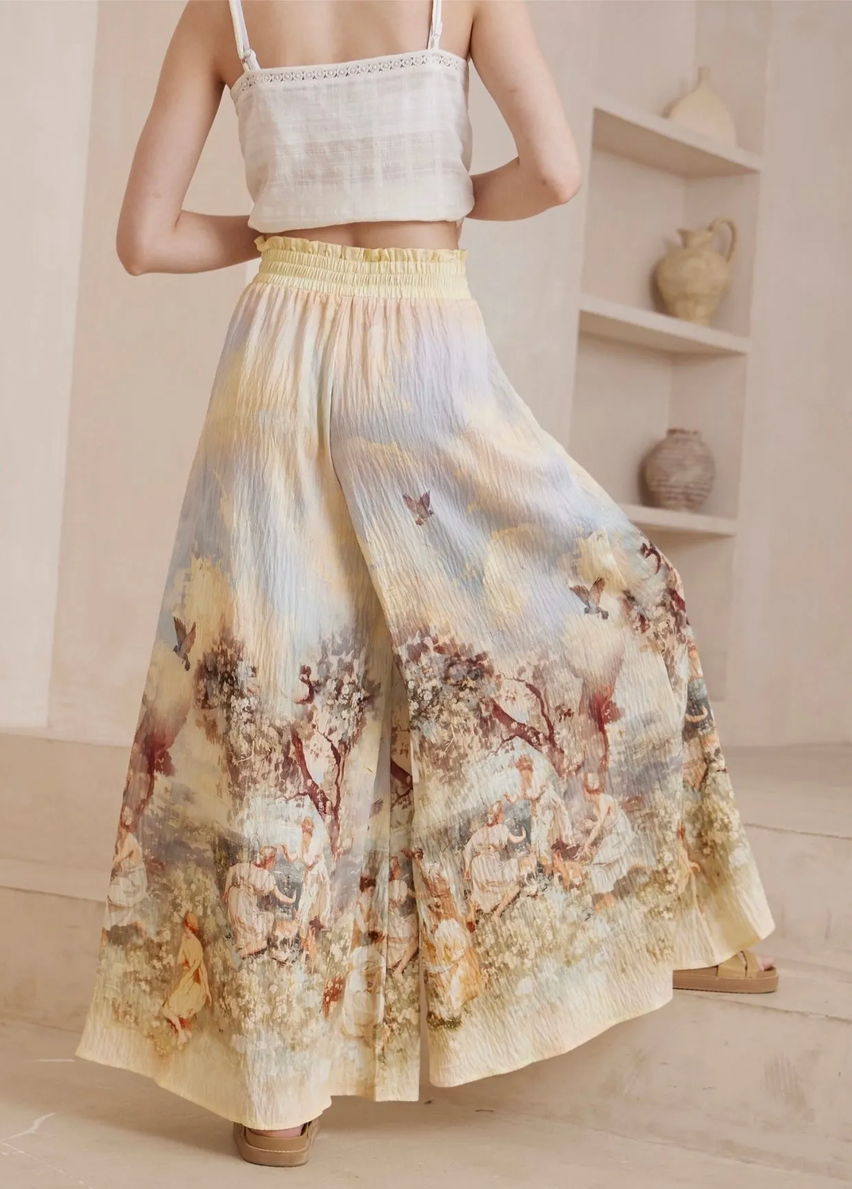 Sadie Wide Leg Pants-Beige
