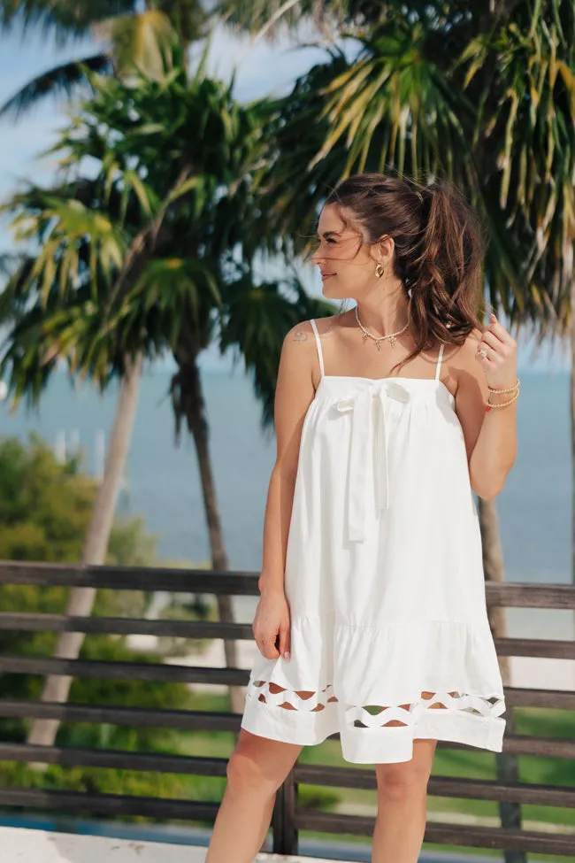 Saltwater Soul Ivory Lattice Mini Dress