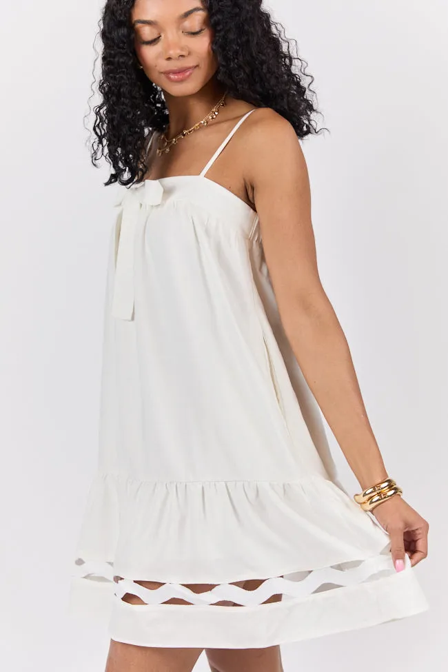 Saltwater Soul Ivory Lattice Mini Dress
