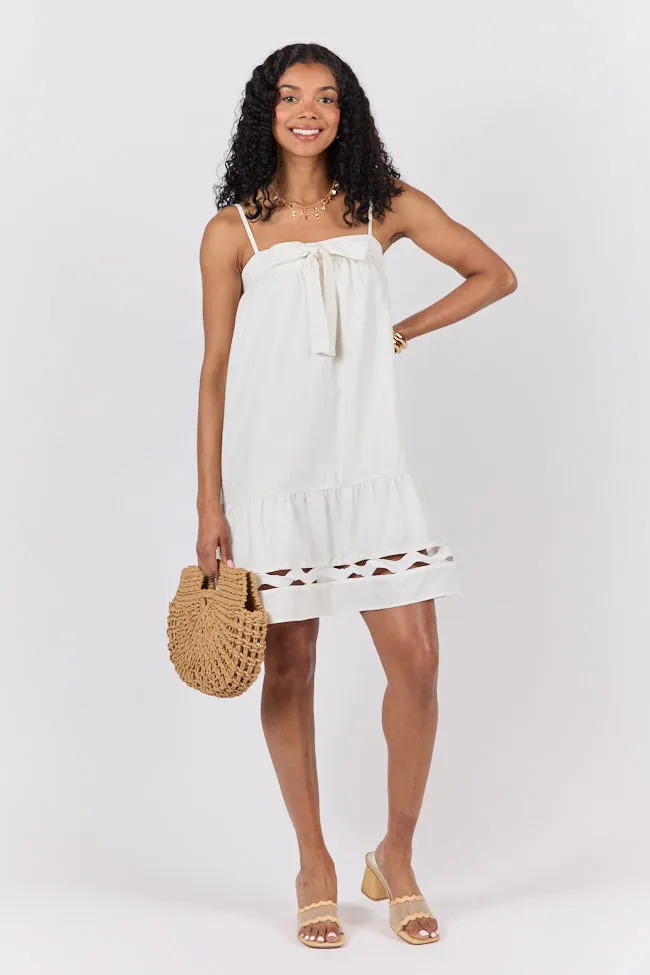 Saltwater Soul Ivory Lattice Mini Dress