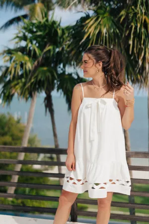 Saltwater Soul Ivory Lattice Mini Dress