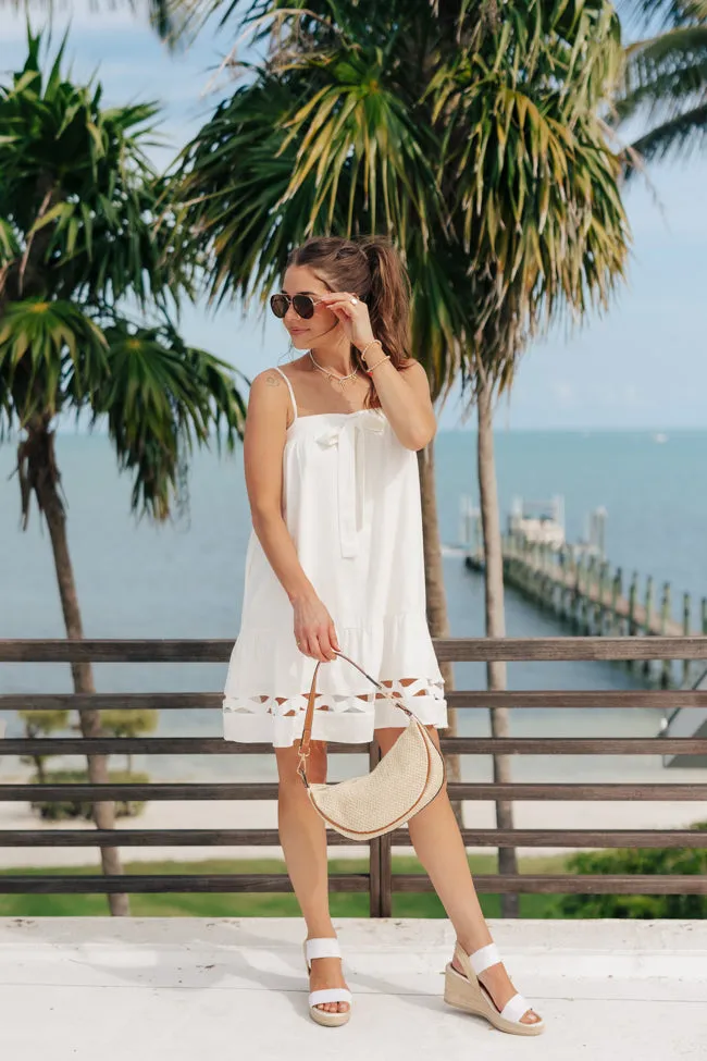 Saltwater Soul Ivory Lattice Mini Dress