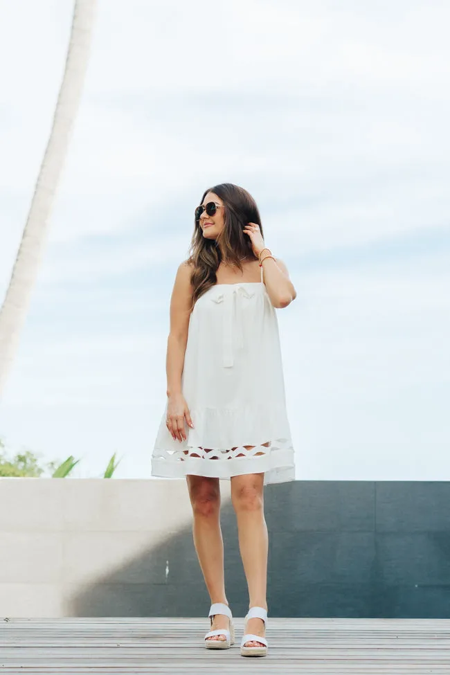 Saltwater Soul Ivory Lattice Mini Dress