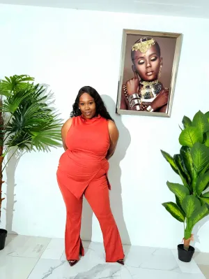 Sana 2PC Pants Set|| Rust