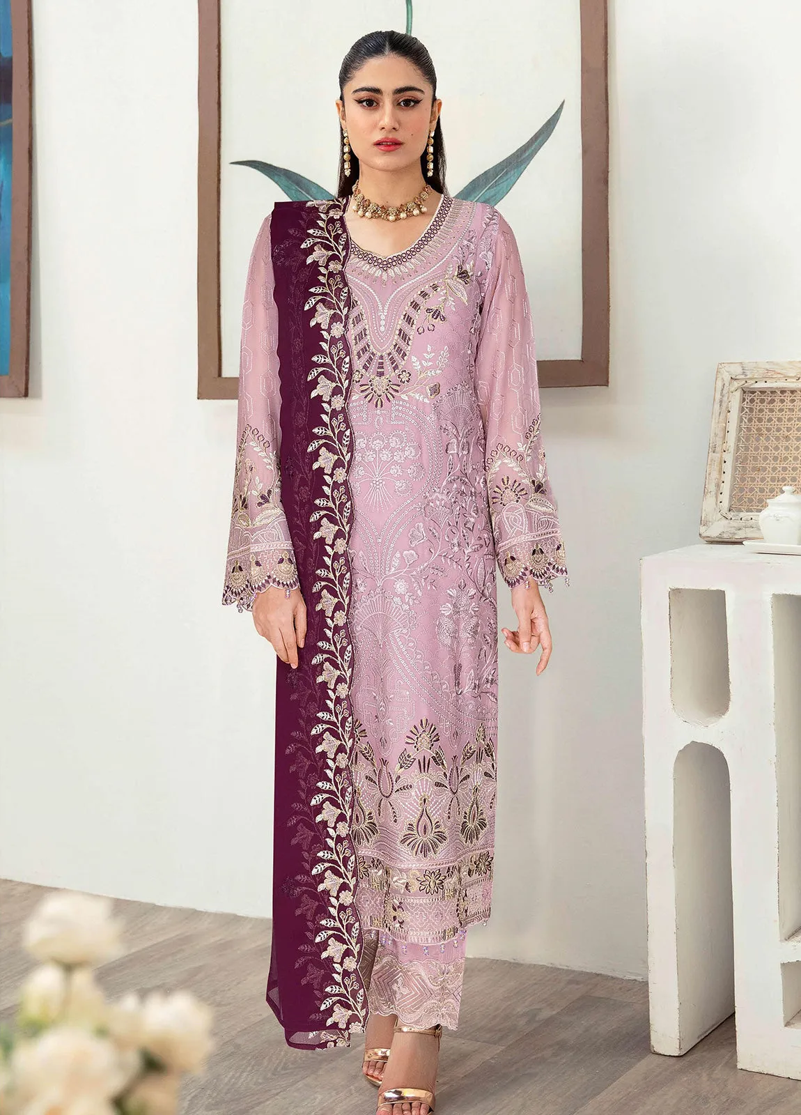 Sangeet By Ramsha Chiffon Unstitched 3pcs
