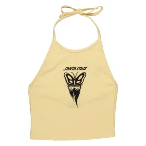 Santa Cruz Womens Vest Asp Butterfly Front Halter Top - Butter