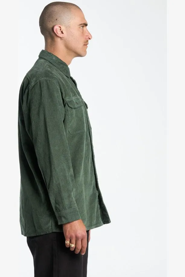 SAWN OFF LONG SLEEVE WORK SHIRT - PINE NEEDLE