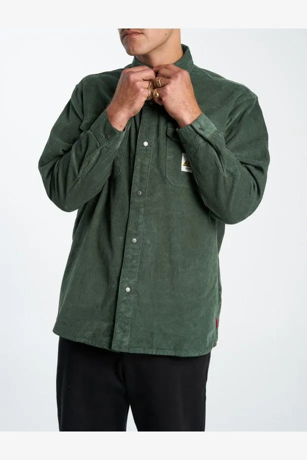 SAWN OFF LONG SLEEVE WORK SHIRT - PINE NEEDLE