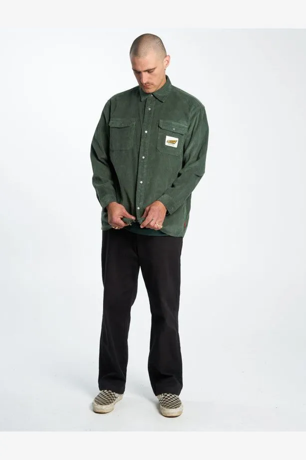 SAWN OFF LONG SLEEVE WORK SHIRT - PINE NEEDLE