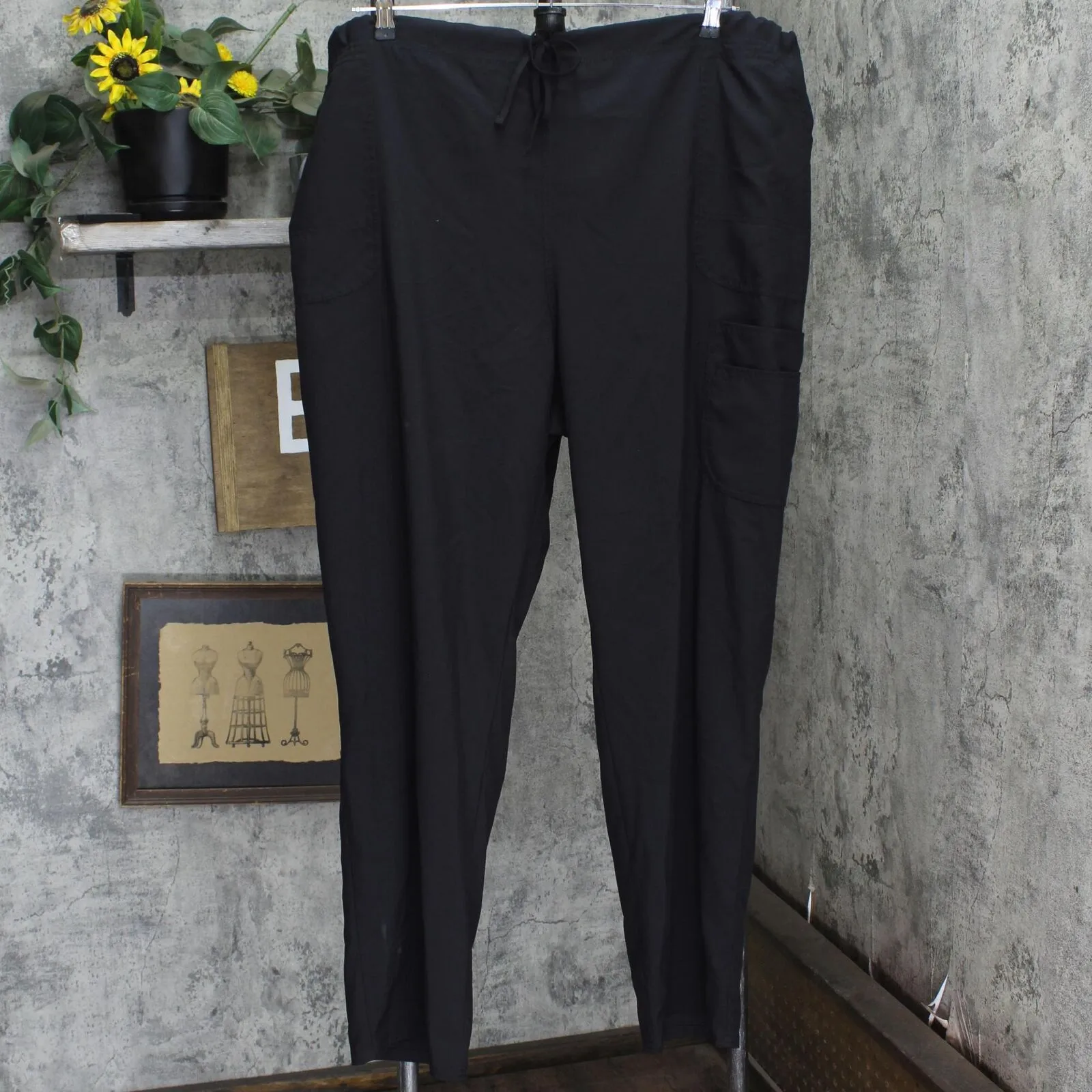 Scrubstar Womens Plus Size Scrub Pants with Drawstring 166fbd9415e7cf Black 3XL