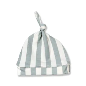SEA FOAM STRIPE KNOTTED HAT