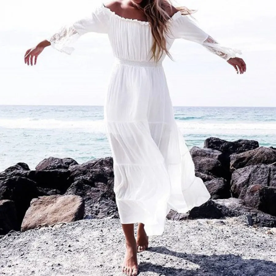 sexy off the shoulder beach sundress