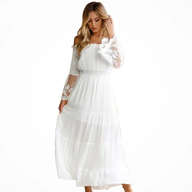sexy off the shoulder beach sundress
