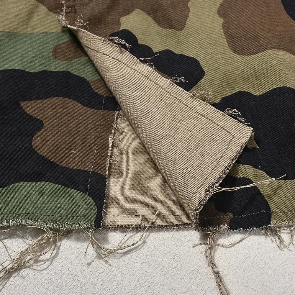 Sexy Women Camouflage Crop Tops Pocket Halter Backless Bandage Cargo Tank Vest Single Breasted Turn Down Collar Camo Bustier Top