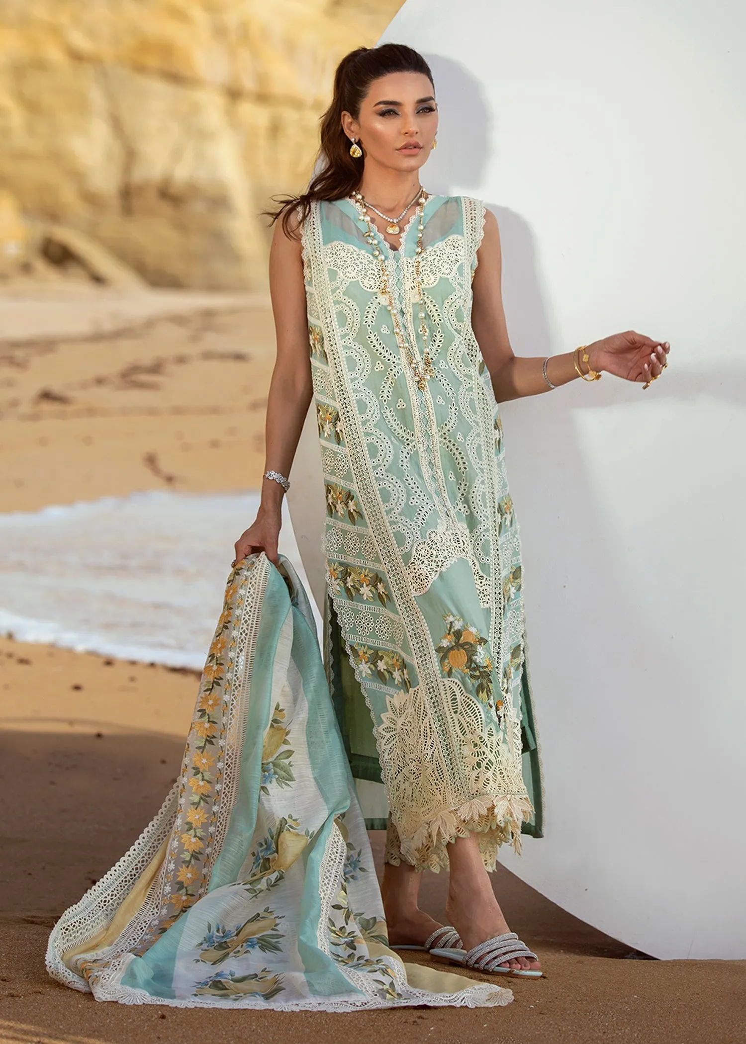 Sicilian Summer - 2A - Aqua | Crimson Serendipity Luxury Lawn Collection 2022
