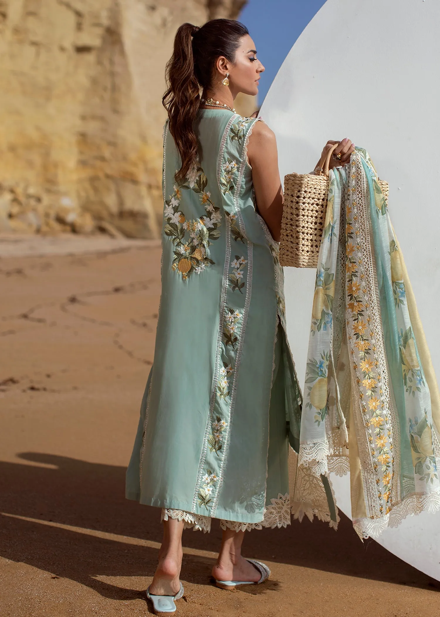 Sicilian Summer - 2A - Aqua | Crimson Serendipity Luxury Lawn Collection 2022