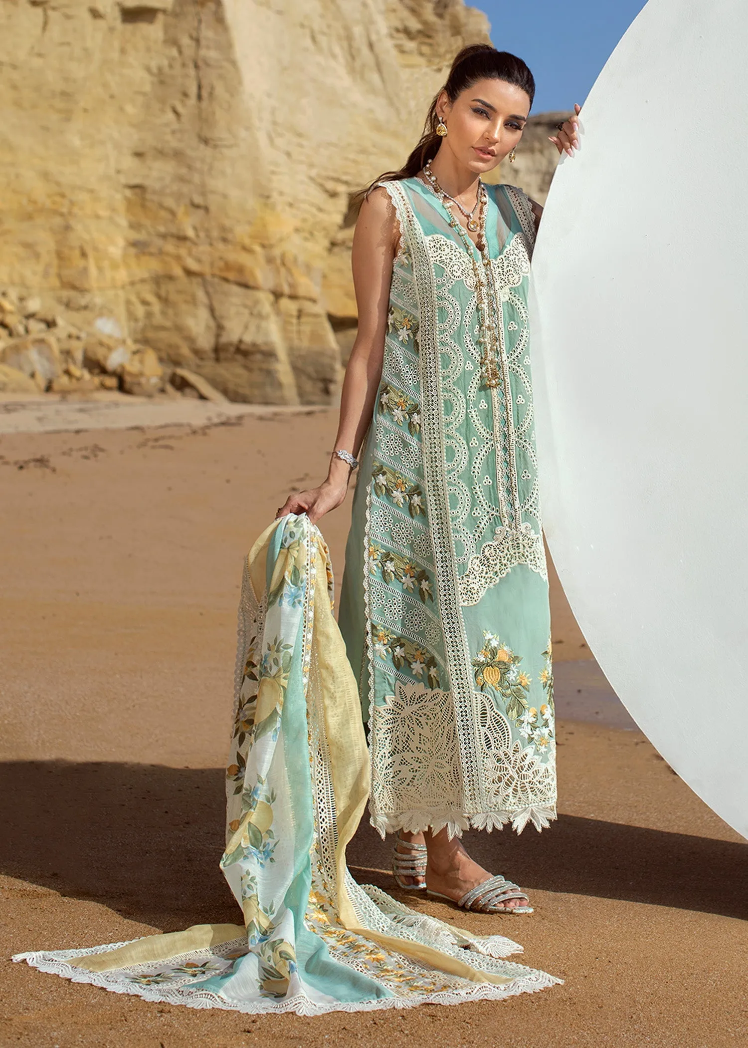 Sicilian Summer - 2A - Aqua | Crimson Serendipity Luxury Lawn Collection 2022