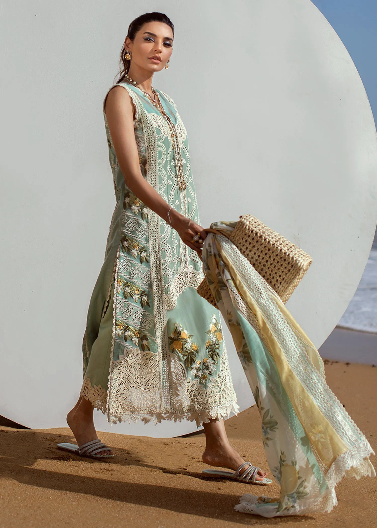 Sicilian Summer - 2A - Aqua | Crimson Serendipity Luxury Lawn Collection 2022