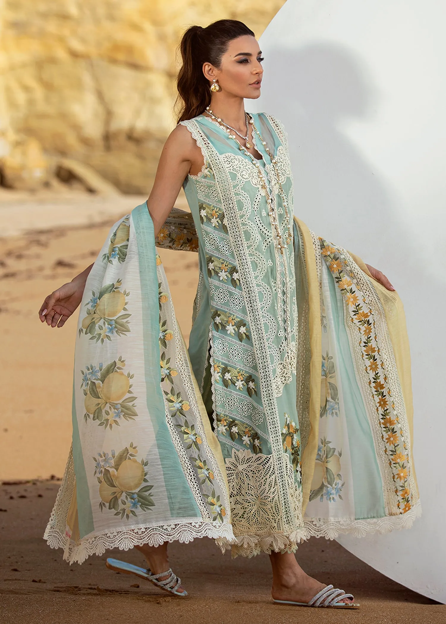 Sicilian Summer - 2A - Aqua | Crimson Serendipity Luxury Lawn Collection 2022