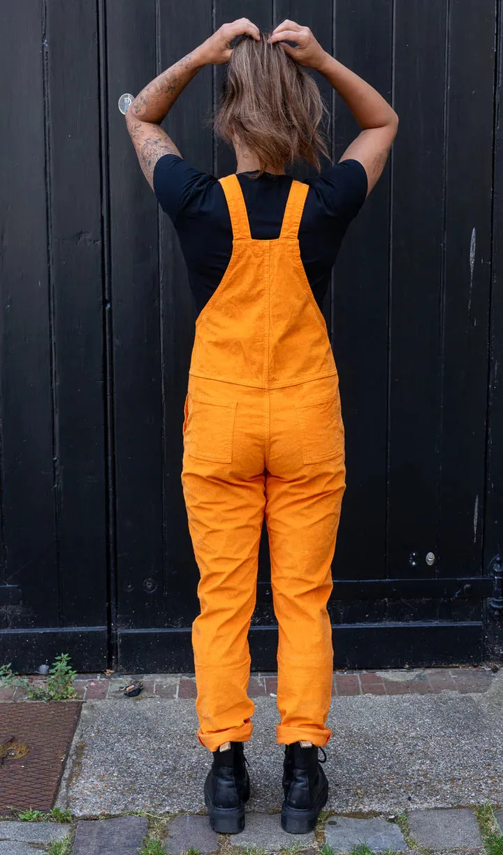 SIZE 3XS* Highlighter Orange Stretch Corduroy Dungarees