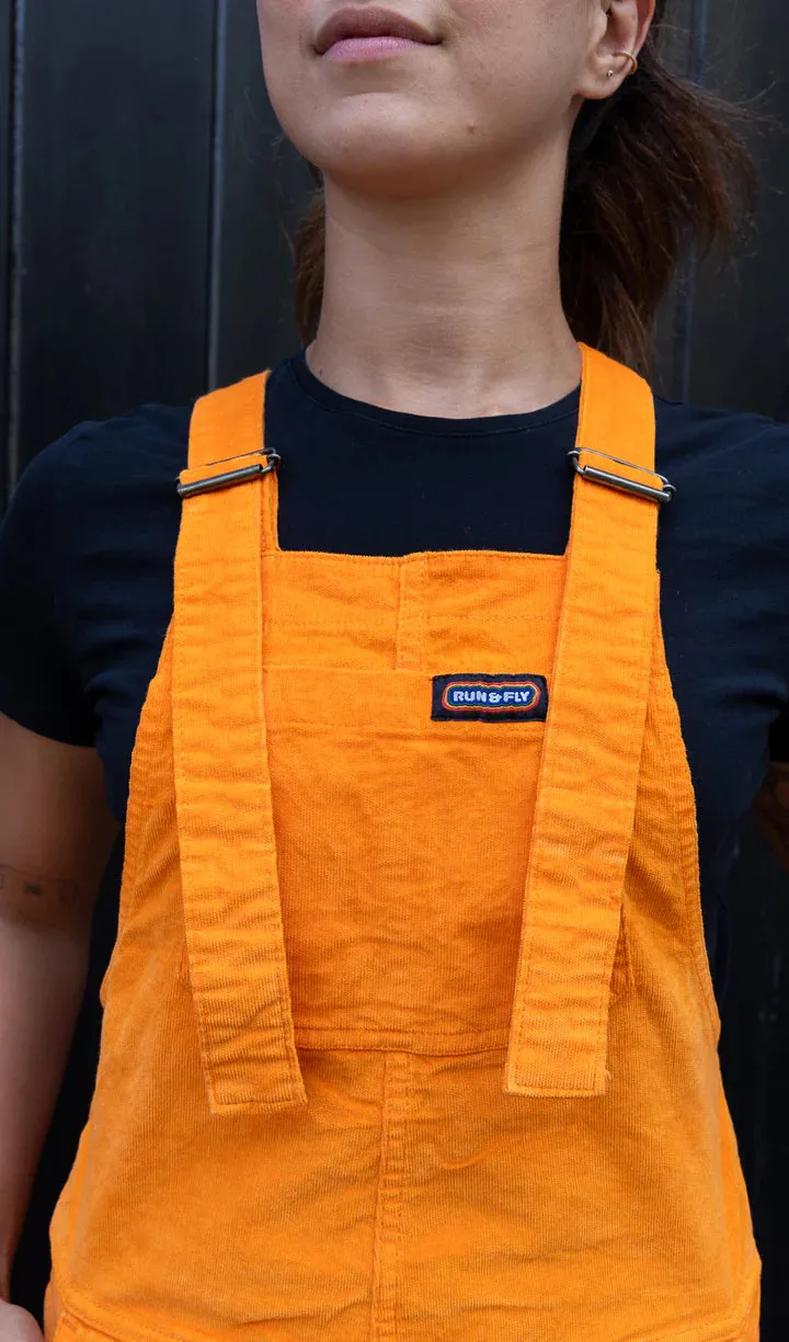 SIZE 3XS* Highlighter Orange Stretch Corduroy Dungarees
