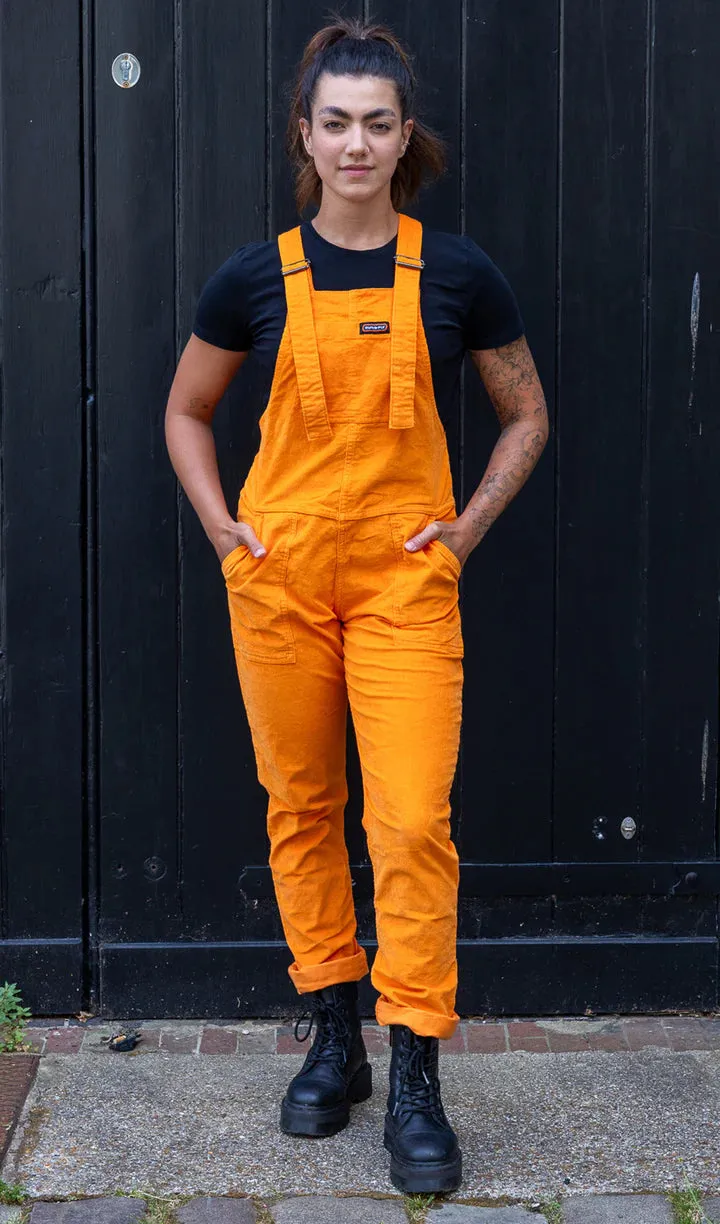 SIZE 3XS* Highlighter Orange Stretch Corduroy Dungarees
